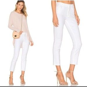 MOTHER The Looker Crop Glass Slipper in White Size 25